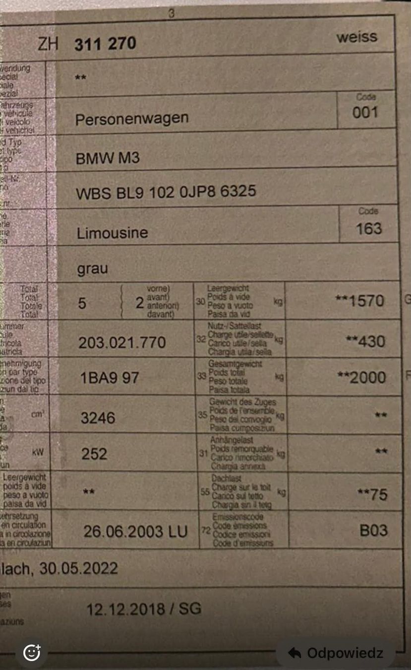 BMW Automobili: BMW M3 – Usato da Buchs AG venduto da daw_8k27 6