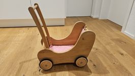 Lauflernwagen Kinderpuppenwagen Holz mit Polster