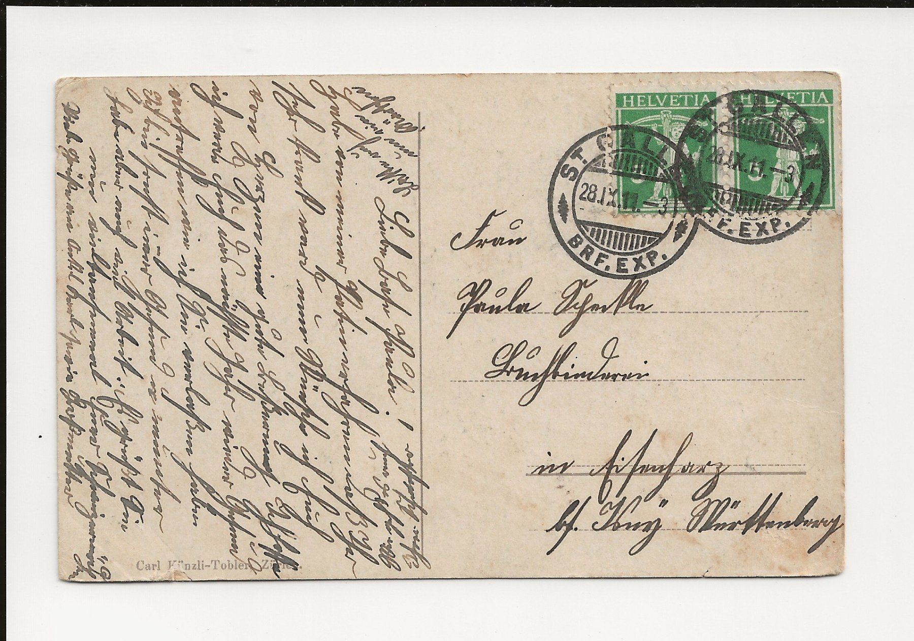 Cartes postales: AK 1911 St. Gallen 😍 – D'occasion à Greifensee par 315WDO 1
