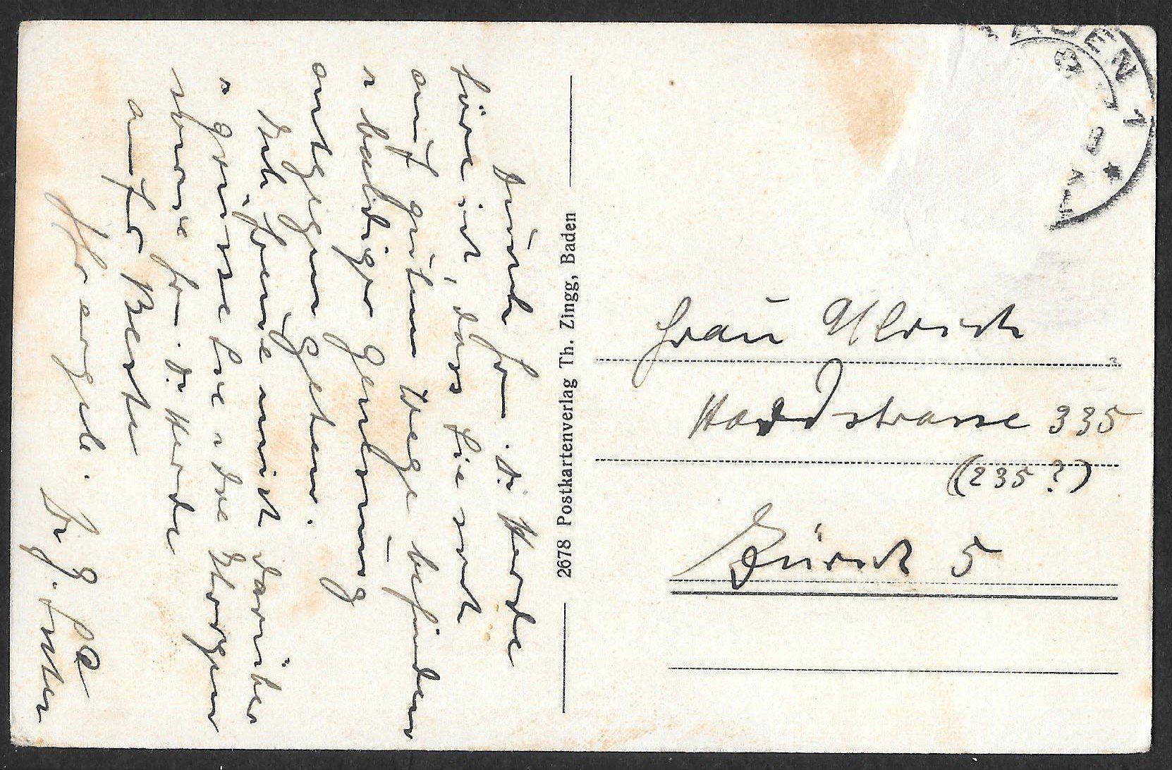 Cartoline postali: Baden Stadtturm mit Hôtel Engel – Usato da Olten venduto da clotaldi 1