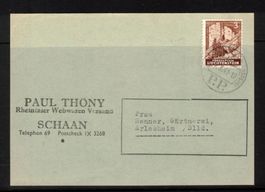 1937 Postkarte  nach Arlesheim