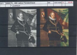 2008 FL, "400 Jahre Fürstenhaus", Block, ** postfrisch