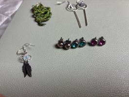 Lot de 6 paires de boucles d'oreilles fantaisie divers