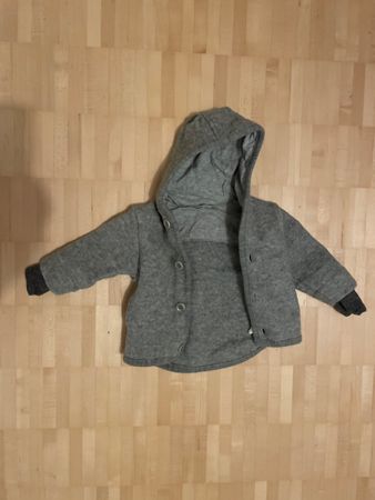 Kinderjacke grau Disana mit Kapuze Grösse 74/80