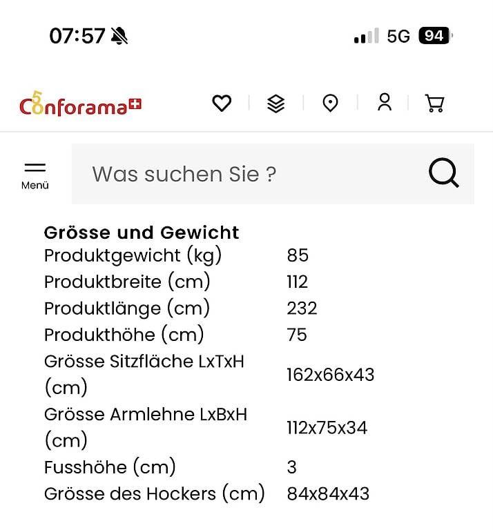 Sofas: Sofa + Pouf von Conforama – Gebraucht aus Basel von ila_8l6p 1