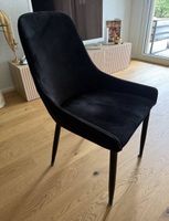 7 schwarze Velours Esszimmer-Stühle