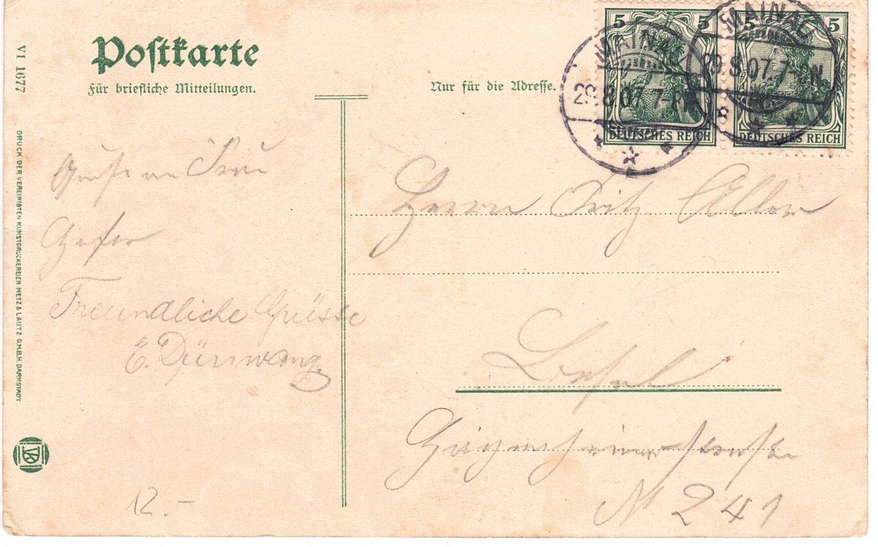 Cartoline postali: 1907 Konstanz Lithokarte – Usato da Kreuzlingen venduto da Koi4 1