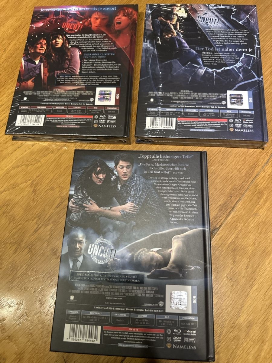Tutti i DVDs: Final Destination 3-5 Mediabook Nameless – Nuovo (secondo la descrizione) da Benken ZH venduto da Audi-erich 1