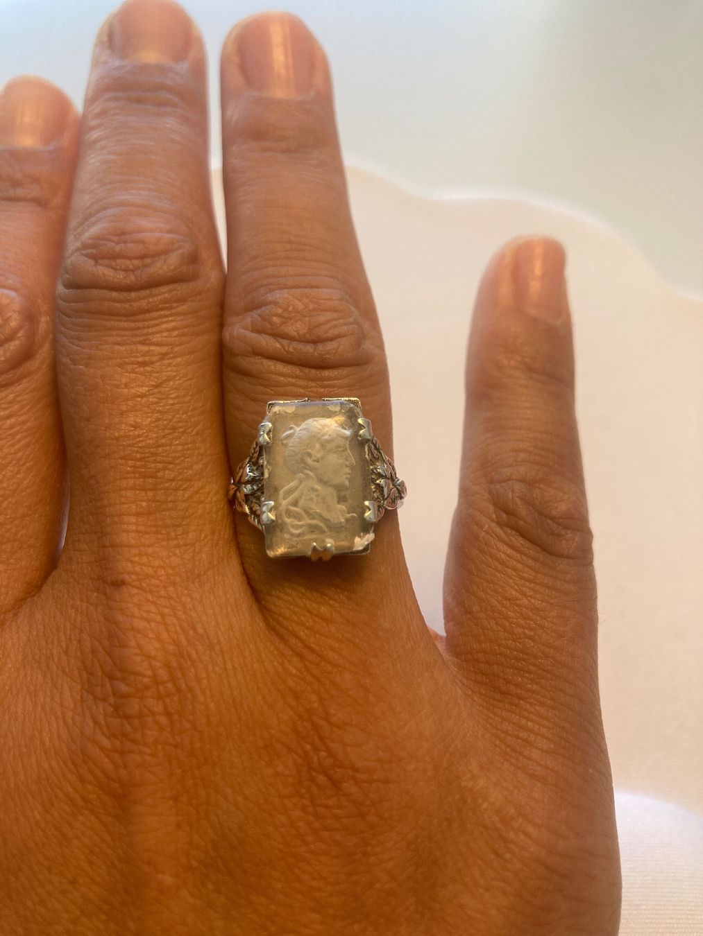 Anelli: Vintage Cameo Ring Sterling Silber – Usato da Wauwil venduto da alessandrea82