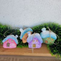 Set 4 Stück Baumwolle Haus Vintage Stil Weihnachtsbaum