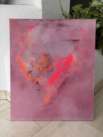 Pink Abstract Painting on Canvas 50x60cm