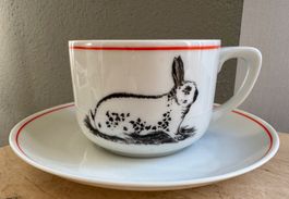 Langenthal Porzellan Kaninchen Hase Kaffee Tasse Kaffeetasse