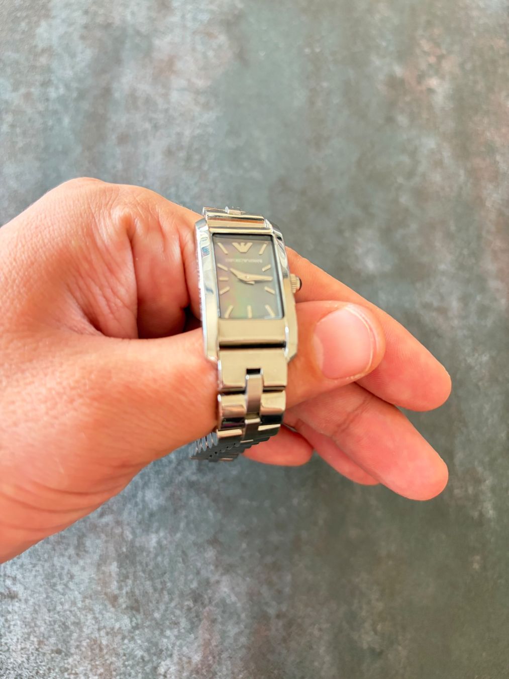 Armani Uhren: Emporio Armani Watch Rectangular Used Silver – Gebraucht aus Zürich von Mss_sen 2