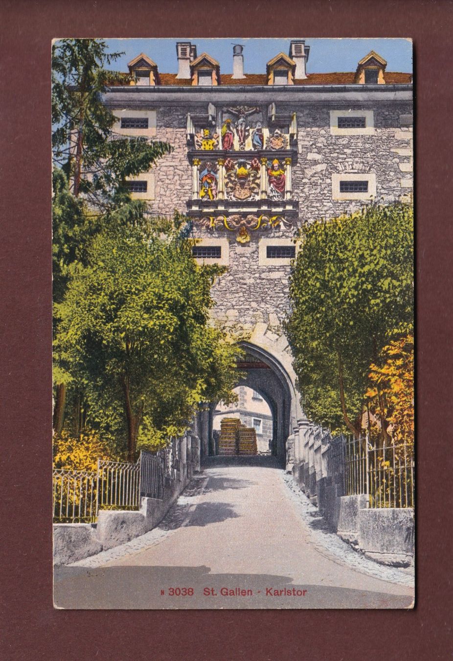 Cartoline postali: ST. GALLEN - Karlstor - 1915 – Usato da Pully venduto da nicecards