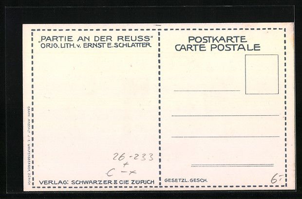 Cartoline postali: Ernst E. Schlatter: Luzern, Partie an de – Usato da Berlin venduto da bartko-reher 1