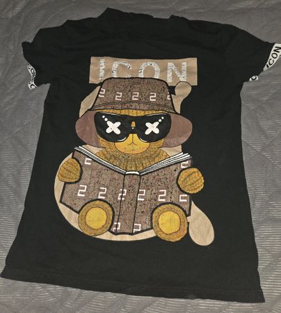  T-Shirt mit Bär Print, Grösse S