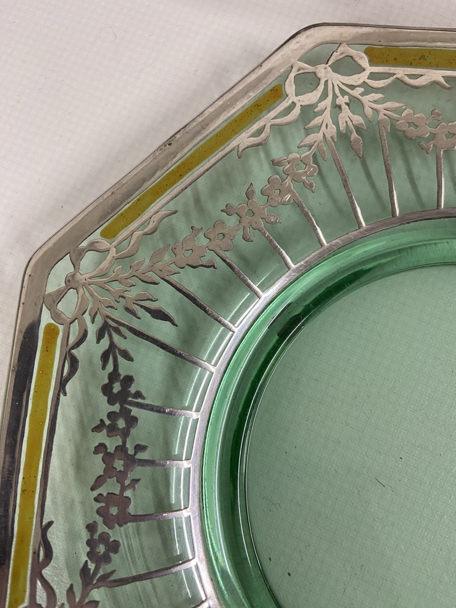 Piatti: Dessertteller, Glas mit Silberdekor, 4 Stk. – Usato da Dietikon venduto da brocki-eyra 4