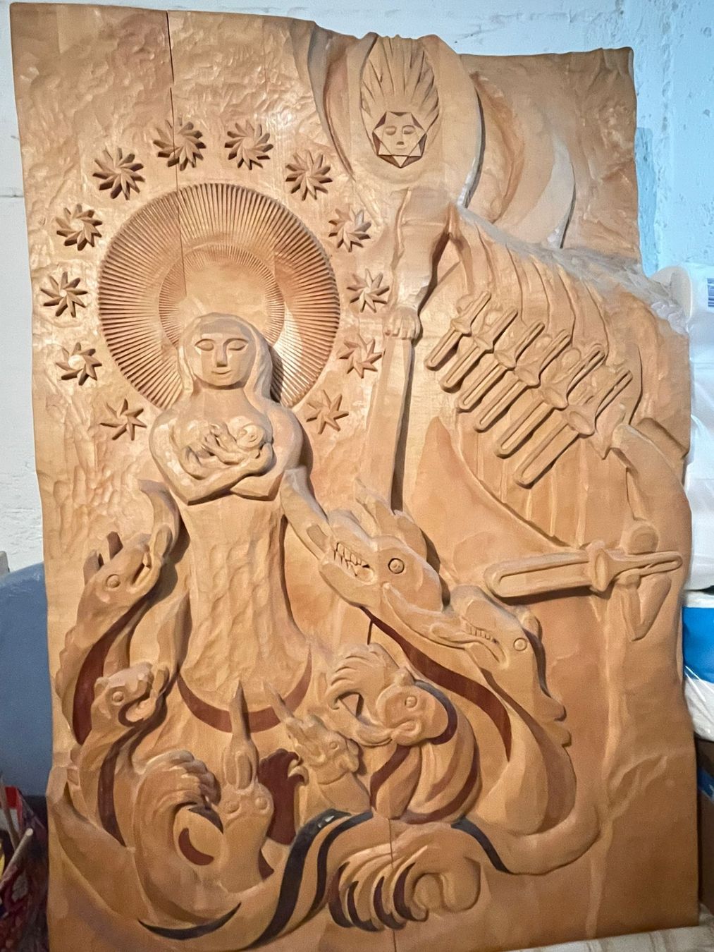 Sculture & Statue: Geschnitztes Relief mit religiösem Motiv – Nuovo (secondo la descrizione) da Bern venduto da edubuntu