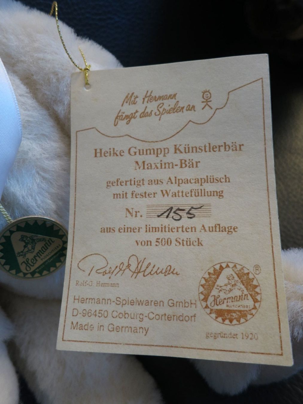 Giocattoli: Teddybär Coburg Teddy Maxim Bär Nr. 155 – Nuovo (secondo la descrizione) da Mägenwil venduto da bieri24 1