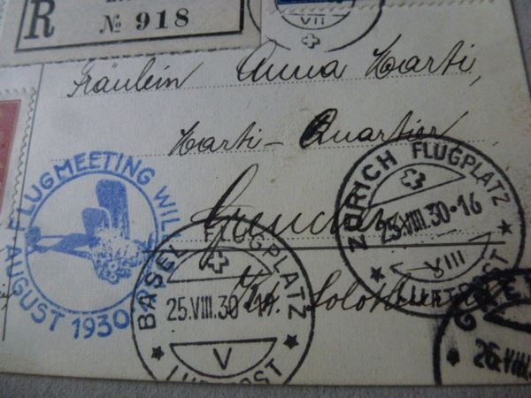 Tutti i francobolli: Luftpost Karte 1930 ++ Zürich-Basel – Usato da Walkringen venduto da Casablanca777 2