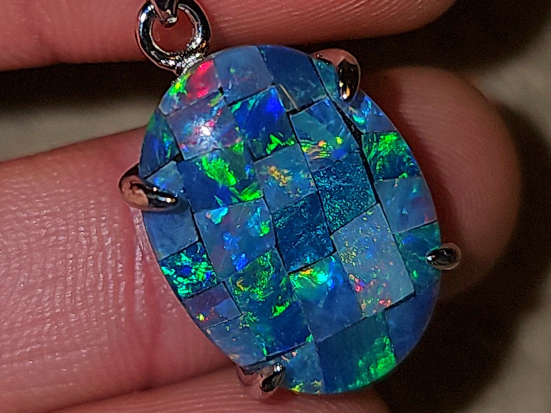 Ciondoli: Silber-Anhänger mit Australischer Opal Mosaik Triplette – Nuovo e nell'imballaggio originale da Uerkheim venduto da Winwinner 3