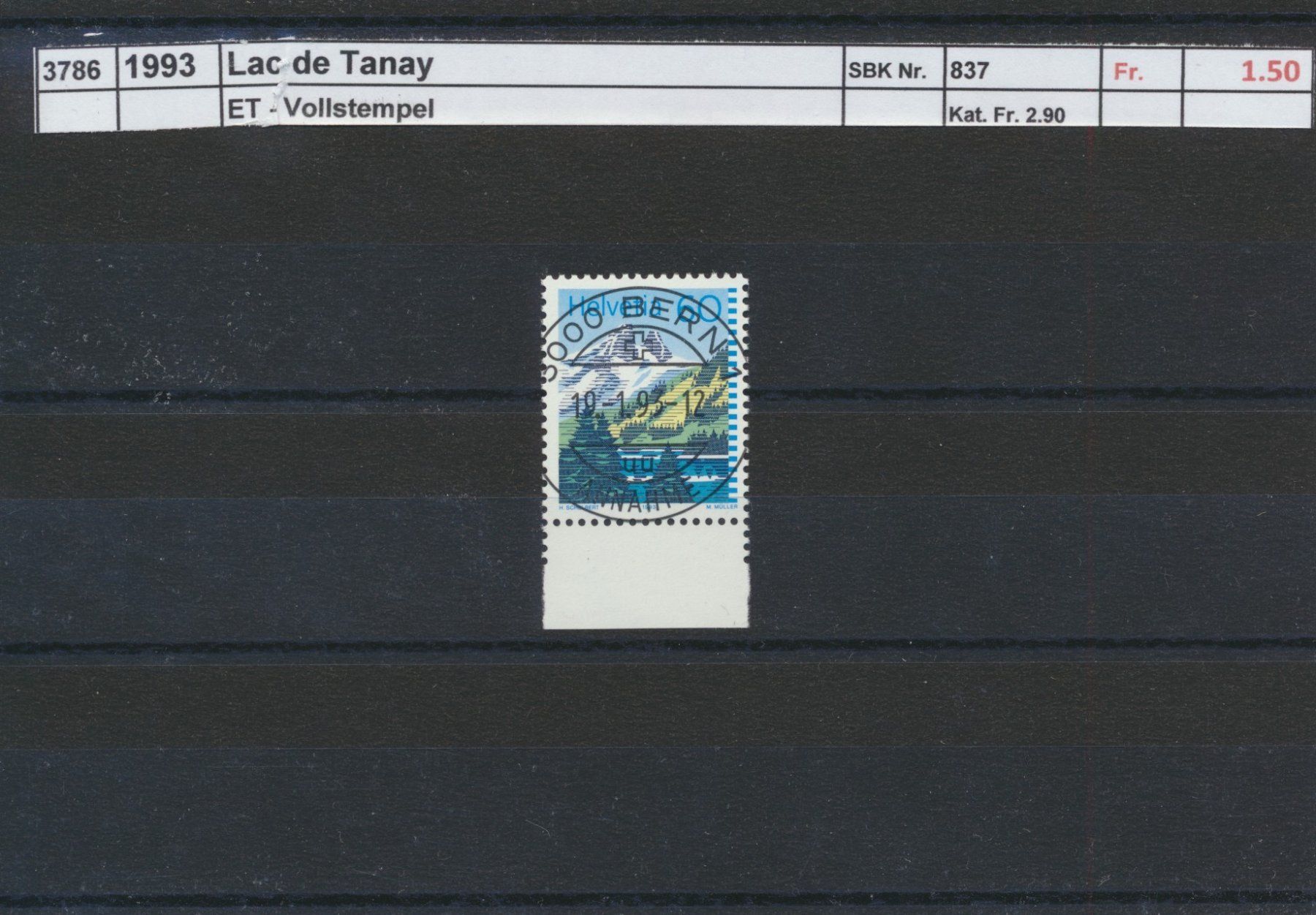 Alle Briefmarken: 1993 "Lac de Tanay", ET - Vollstempel – Gebraucht aus Winterthur von Zupogeru