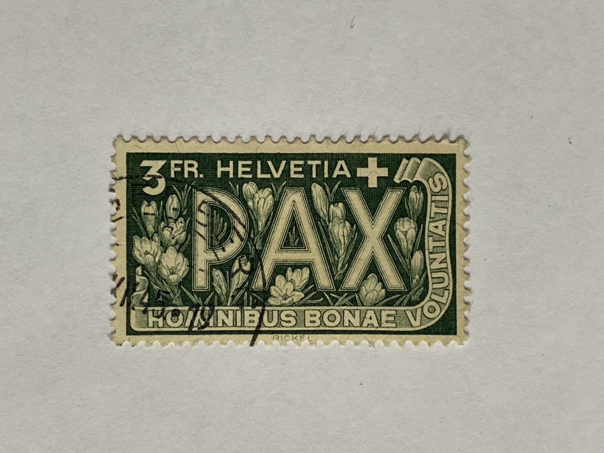 Tutti i francobolli: 1945, Pax 3 Fr. gest. – Usato da Küssnacht a. Rigi venduto da Unique-Valuable