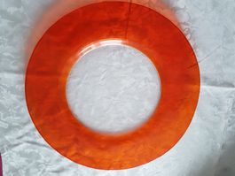 Glas Teller Rund  Rot Rosmarie 6 Stück