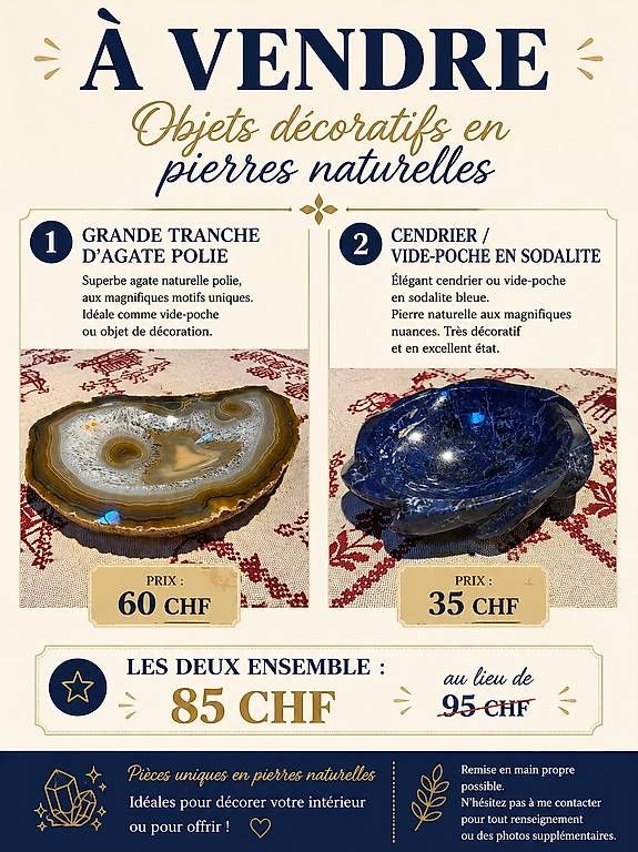 Cendriers: 2 vides poches ou cendriers en pierre  – D'occasion à Saubraz par Caly0