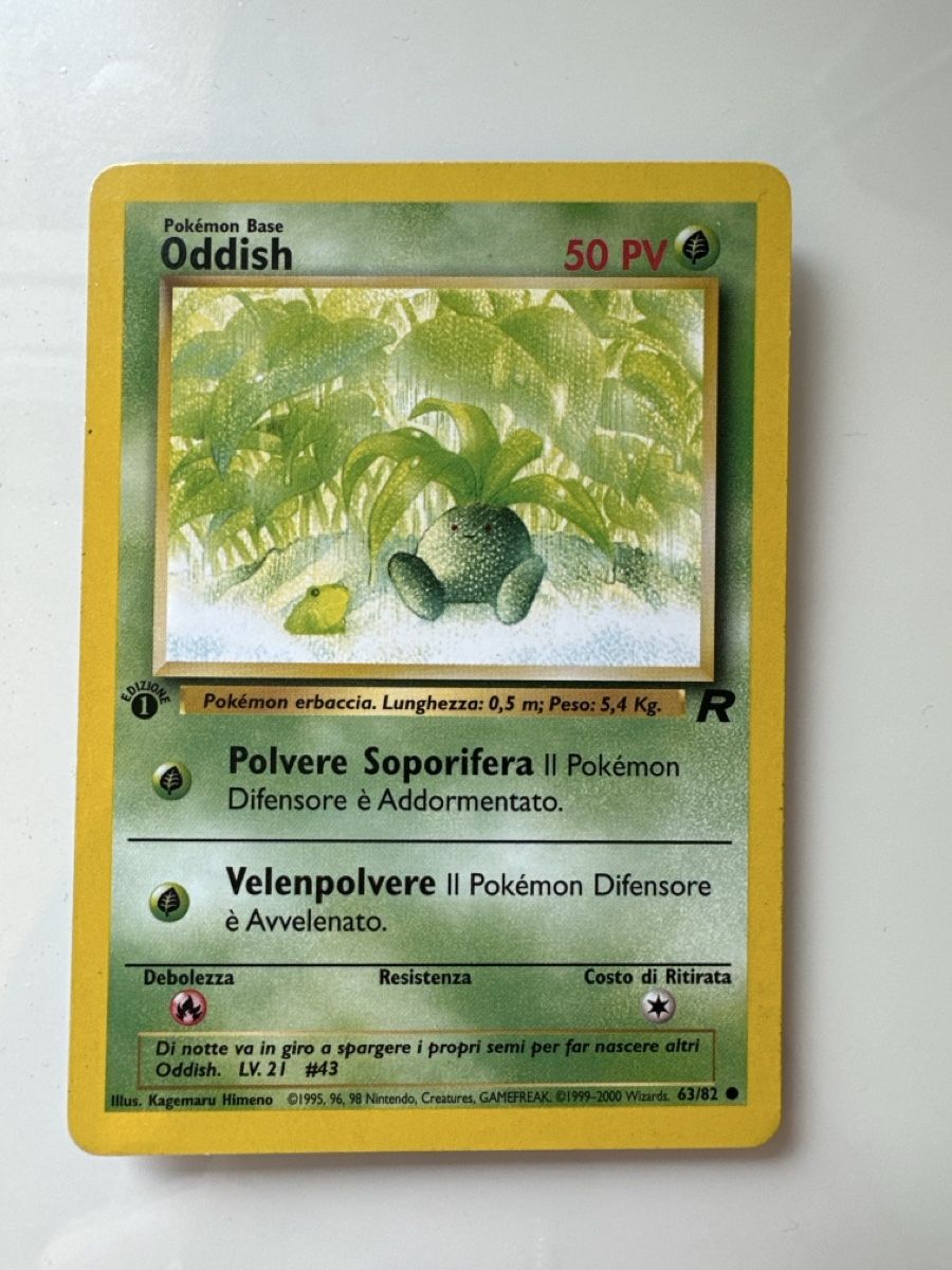 Pokémon Carte collezionabili: Oddish First Edition 2000 Pokemon Team Rocket 63/82 – Usato da Gordola venduto da EleSecondHand-TCG