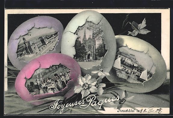 Cartoline postali: Neuchatel, Impressions de la Ville, Joye – Usato da Berlin venduto da bartko-reher