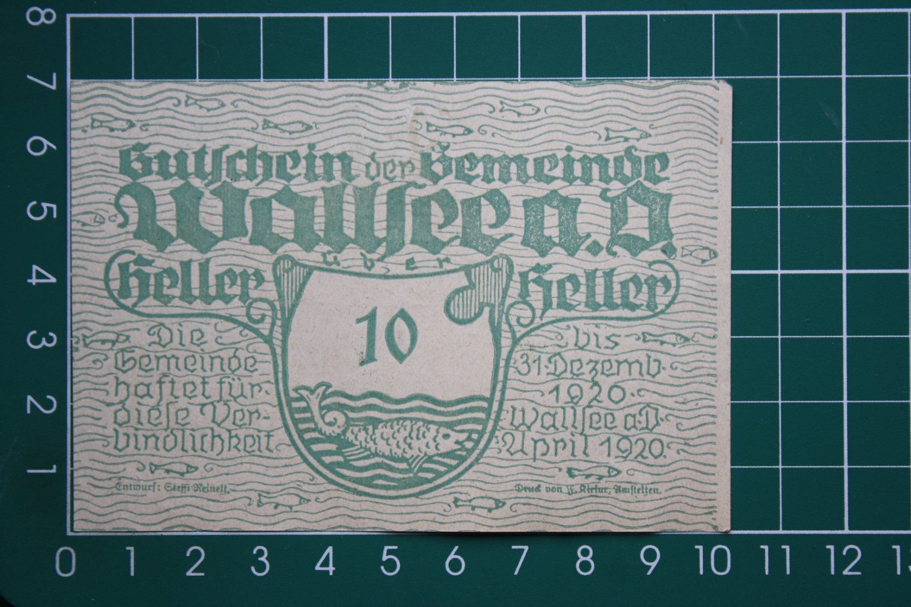 Banconote: currency voucher austria wallsee 10 heller 1920 – Usato da Laupen BE venduto da Gufi57
