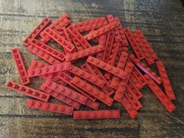 lego 3666 lot de 50 pièces Red Plate 1 x 6