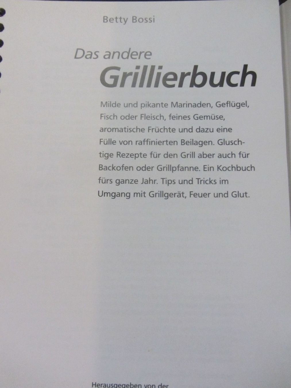 Libri: Betty Bossi "das andere Grillierbuch" – Usato da Egliswil venduto da chroetli22 1