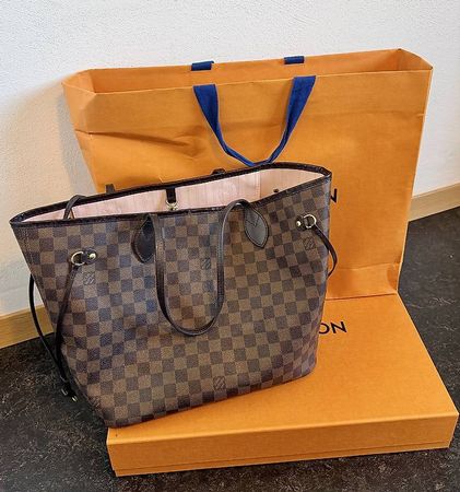 Louis Vuitton Neverfull MM Damier Ebene Rose Original