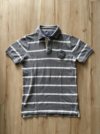 Polo rayé Tommy Hilfiger gris L homme comme neuf