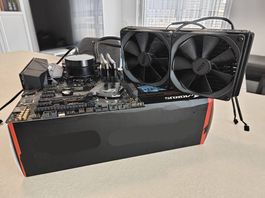 Motherboard + Prozessor + RAM + AIO Liquid Kühler