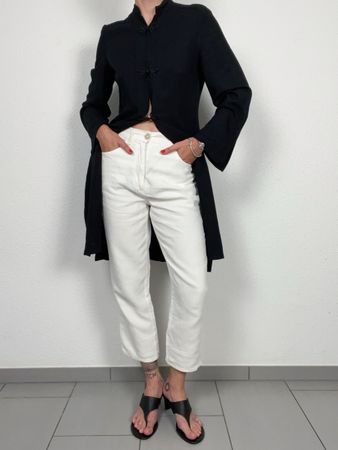 Vintage MaxMara White Linen Blend Trousers – Made in Italy