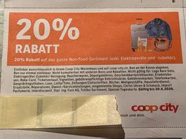 Gutschein Coop City 20% Non Food