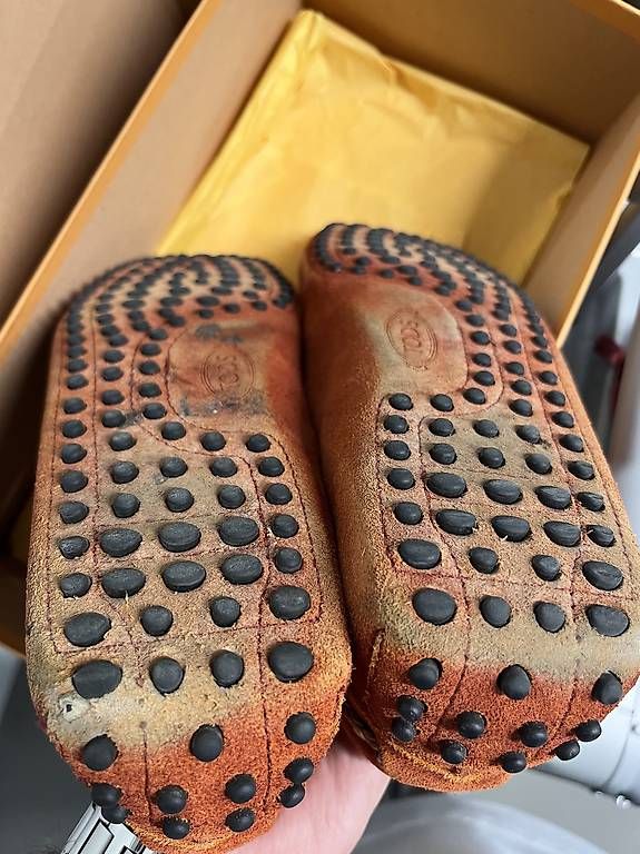 Scarpe da uomo: 2 Tod's Mokassins "Gommino", orange & rot – Usato da Zürich venduto da joe_zh8048 2