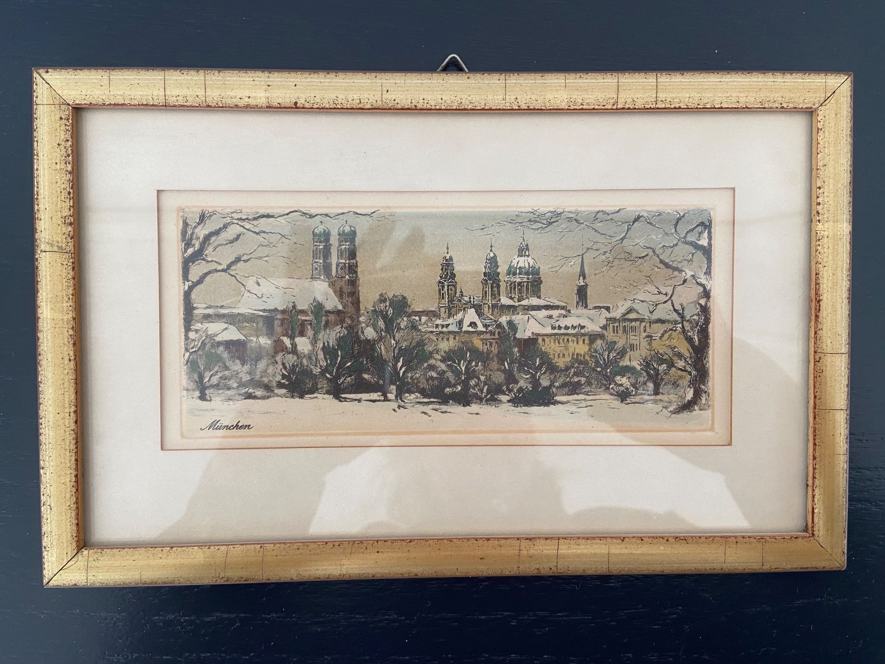 Foto & Immagini: München Stadtansicht im Echtgold - Rahmen 23x14cm – Usato da Luzern venduto da waterfront1