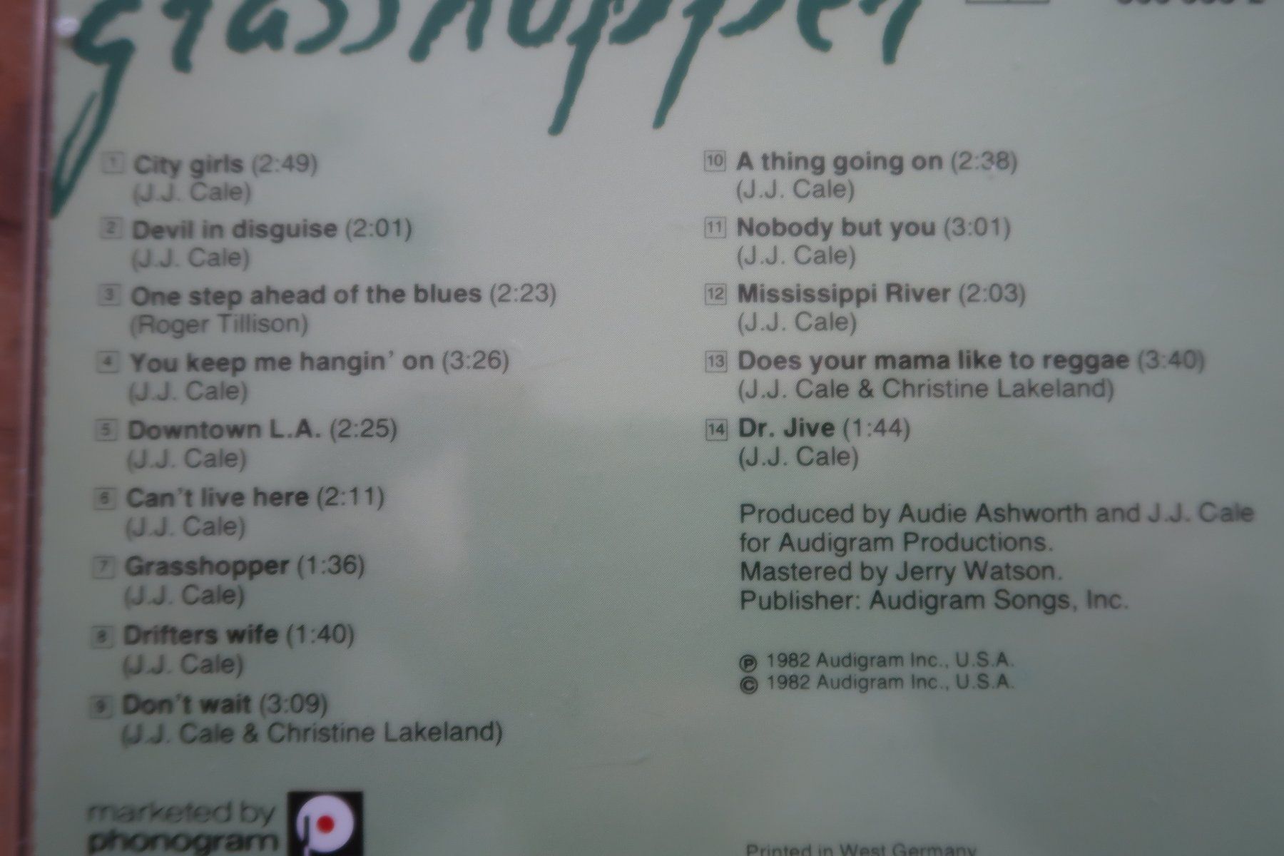 CDs: J.J. CALE - GRASSHOPPER - CD – Gebraucht aus Basel von Patiscat 2