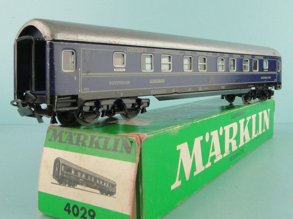 Wagon-lit Märklin HO 4029 Années 60 - Échelle 1/87, Métal, époque 3, Très Bon état