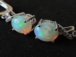 Äthiopischer Opal Silber 925 Ohrringe