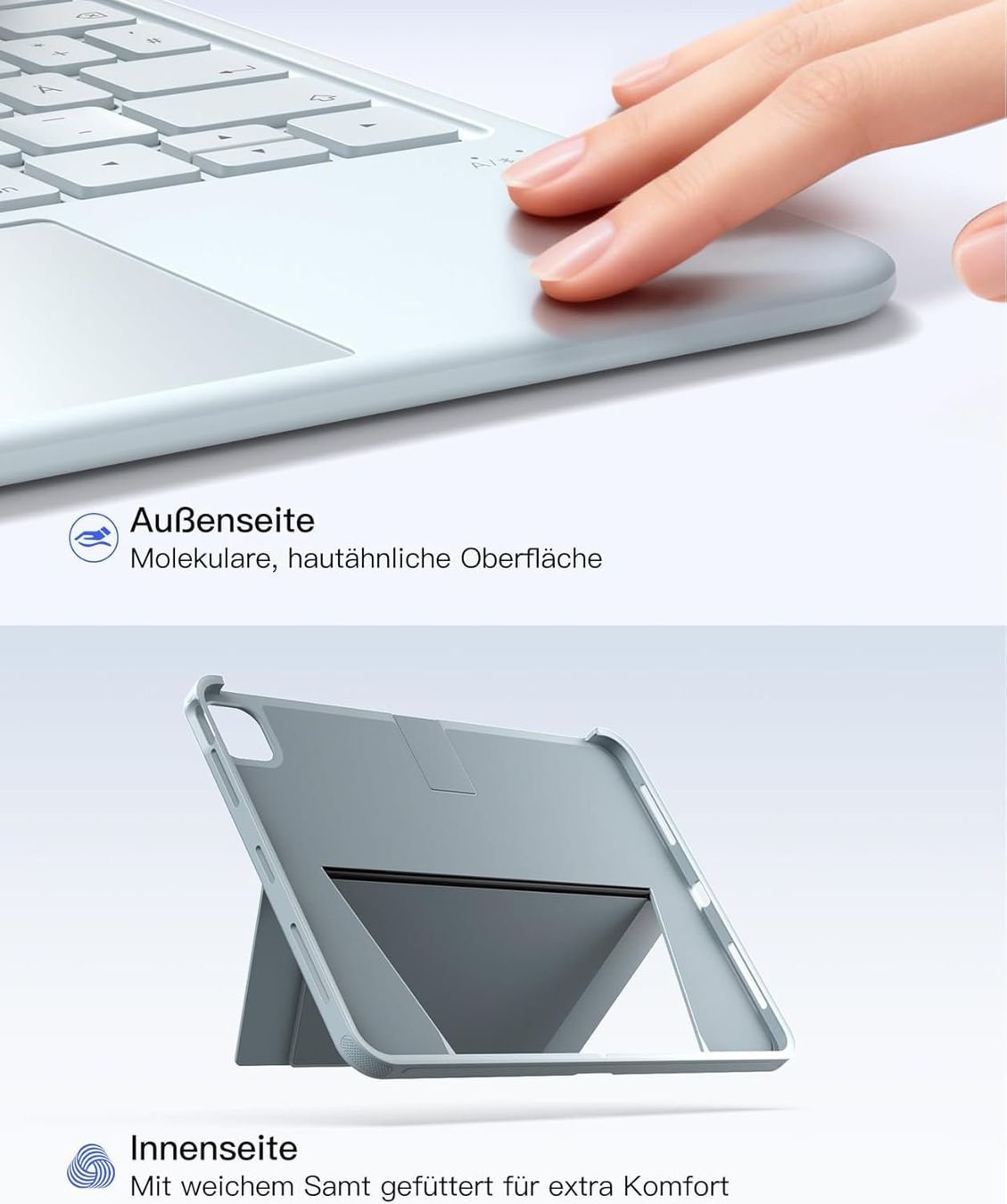Tastaturen: iPad Tastatur Hülle QWERTZ Touchpad – Neu und originalverpackt aus Suhr von TradeMasters 6