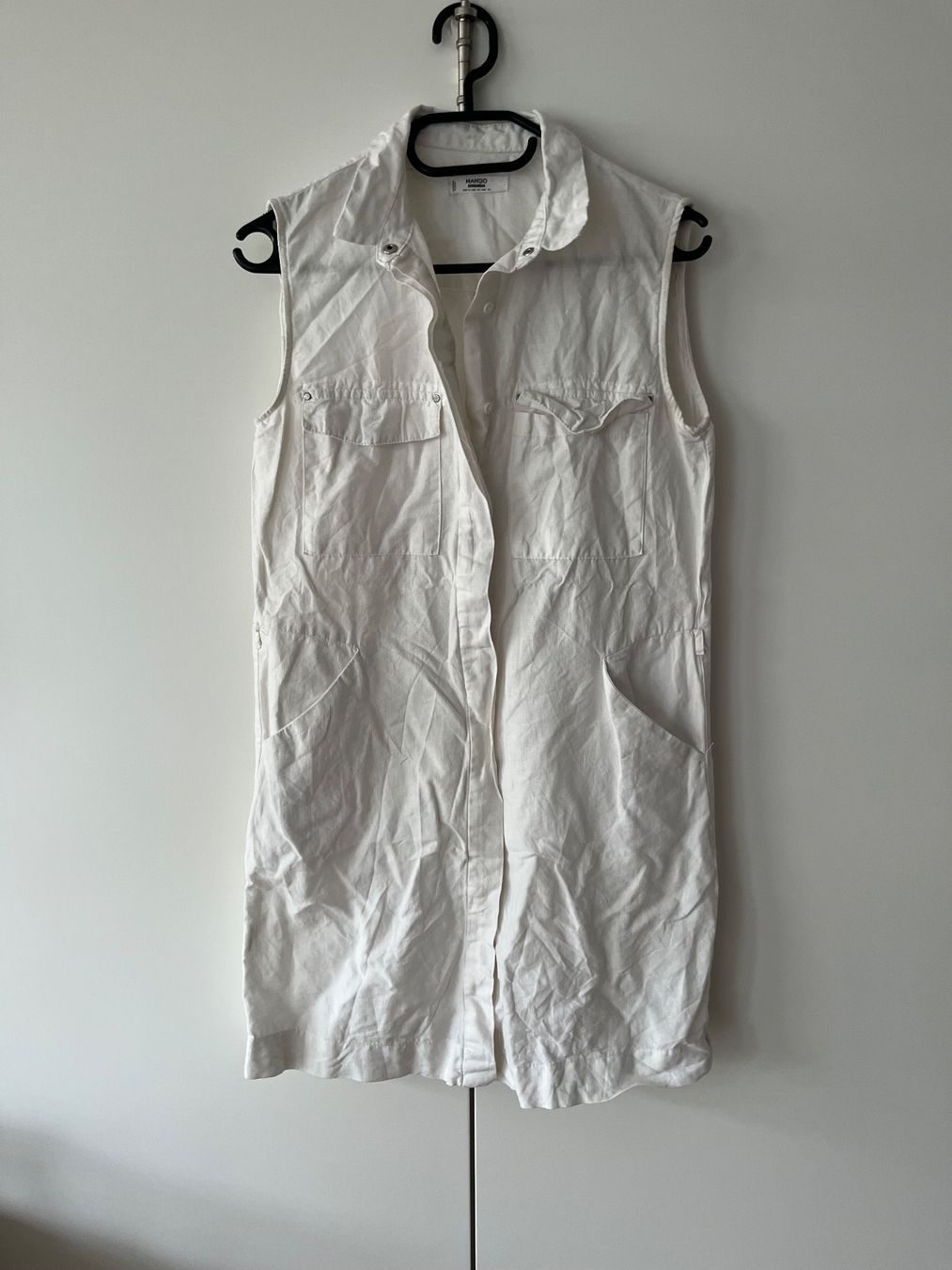 Mango Vestiti: Mango Sommerkleid / Hemdkleid weiss S Leinenlook – Usato da Gümligen venduto da blackberrys