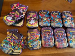 Pokemon Tins 10er Set LEER nur Karte & Aufkleber enthalten !