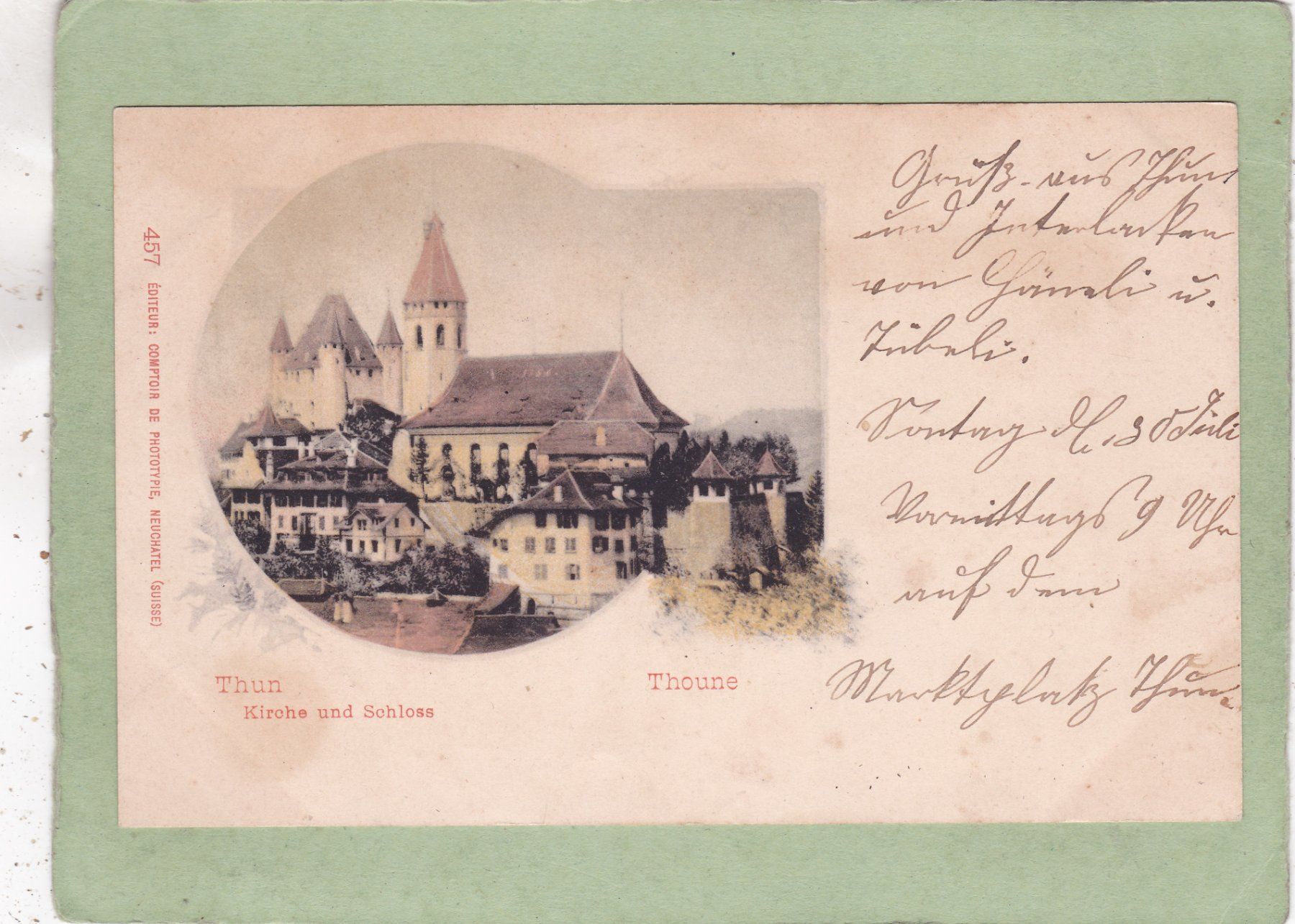 Cartes postales: Thun Kirche und Schloss – D'occasion à Herisau par Lisegrat2008