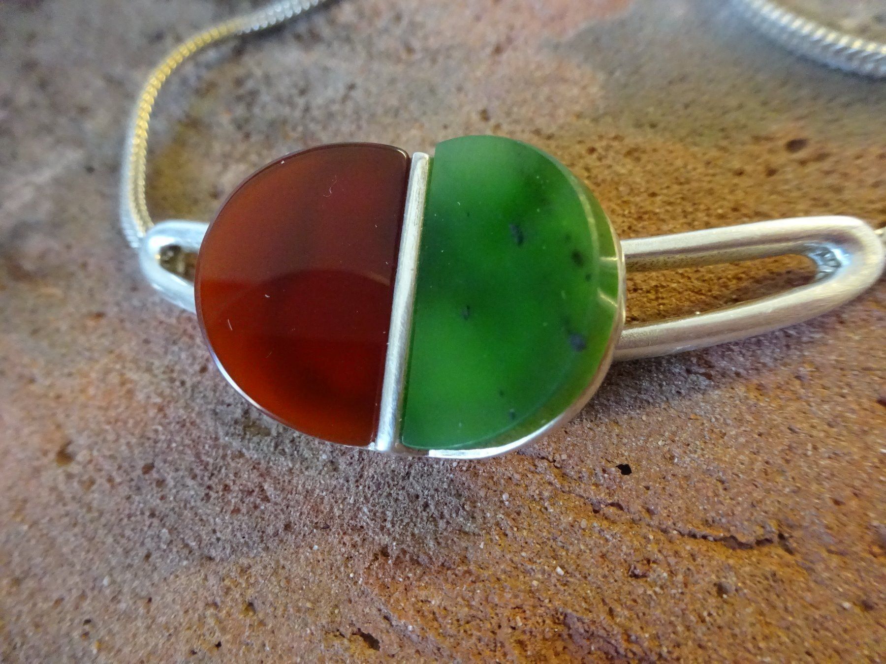 Catenine: Kette Jade Karneol / 925 Silber – Usato da Esslingen venduto da FetteSchnecke 2
