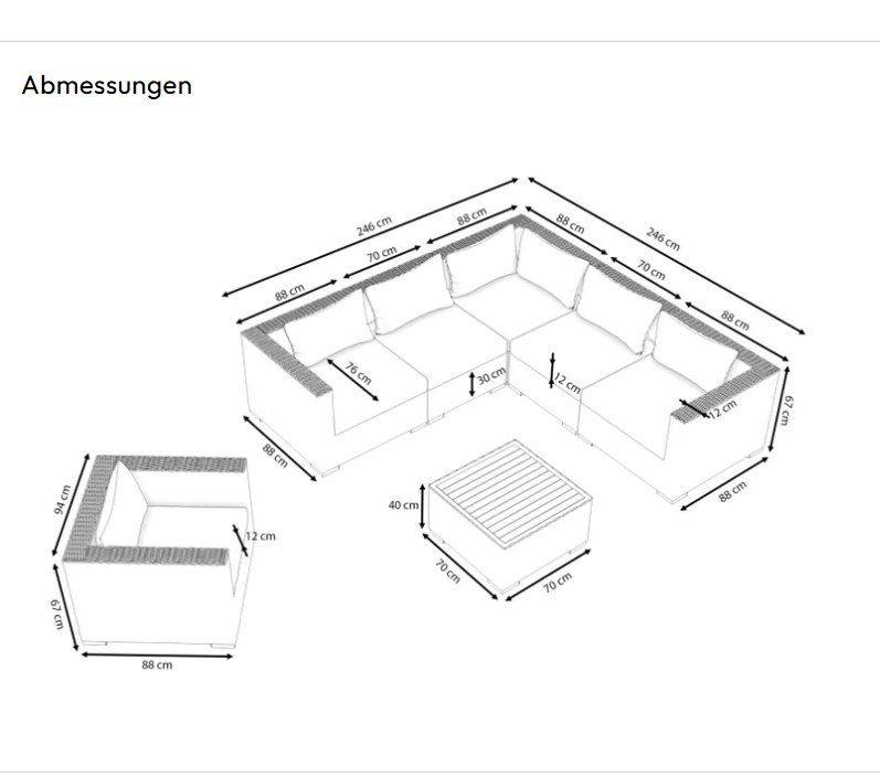 Divani: Grosse Garten Lounge Rattan Optik – Usato da Wettingen venduto da Wilma2009 3